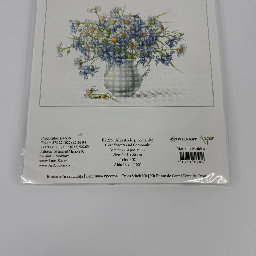 Luca-S Cross Stitch Kit B2275 Cornflowers And Camomile Brand New Sealed